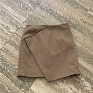 Carven Taupe Wrap-Front Mini Skirt size EUR 38 fits like US 2